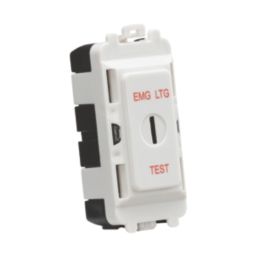 Knightsbridge  20AX Grid SP Emergency Lighting Test Key Switch White