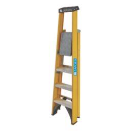 Zarges Fibreglass 1.54m 4 Step Platform Step Ladder