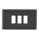 Knightsbridge  3-Module Grid Faceplate Matt Black
