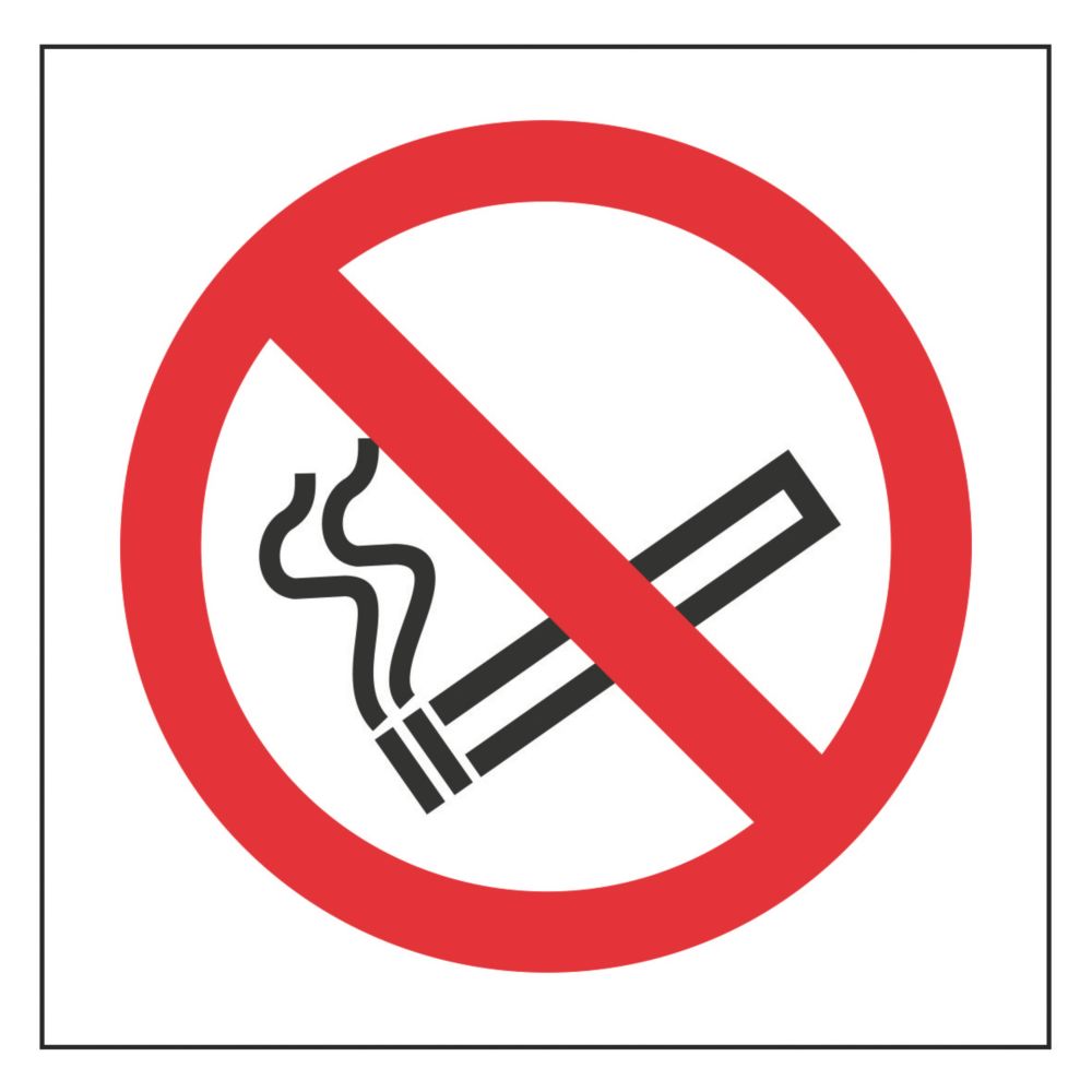 Essentials No Smoking Symbol Sign 100mm x 100mm - Screwfix