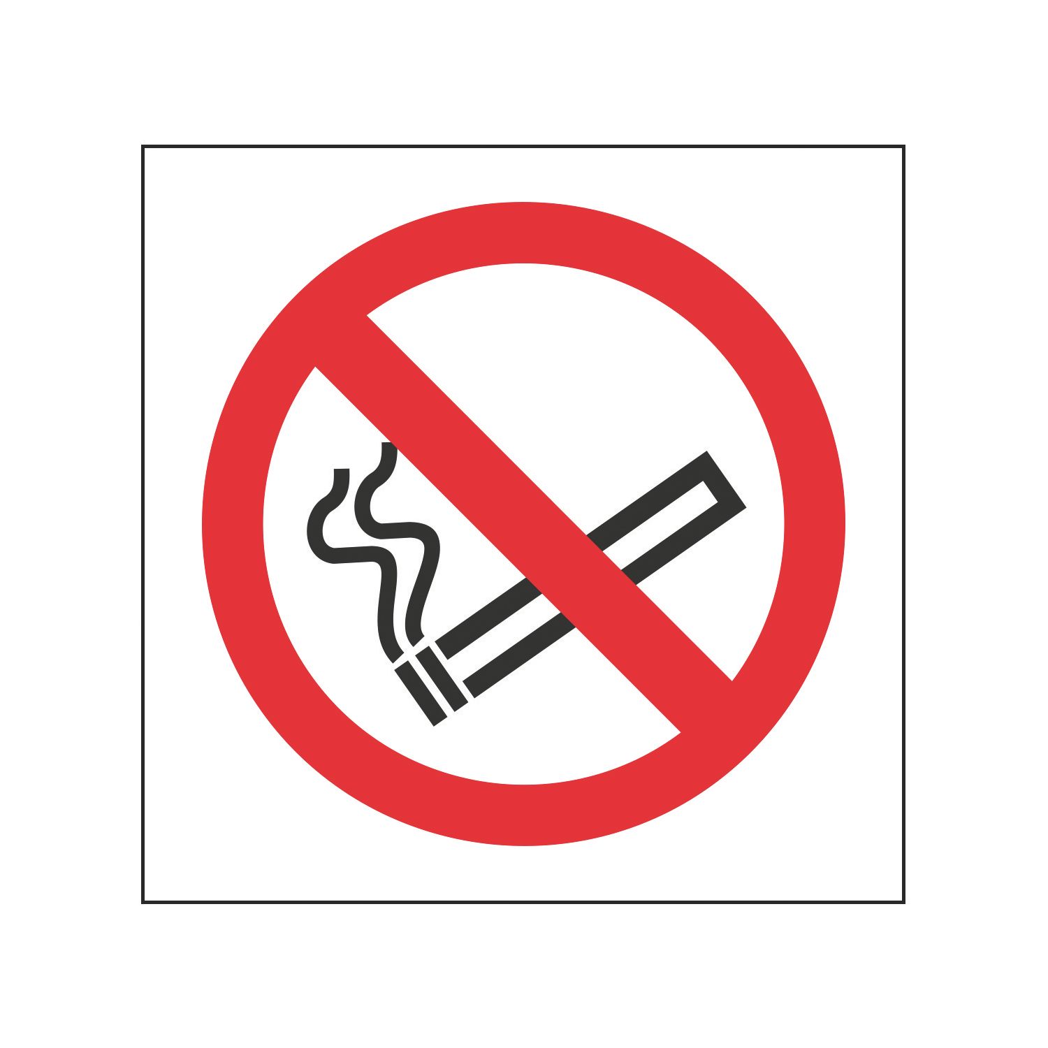 Essentials No Smoking Symbol Sign 100mm x 100mm (849HL)