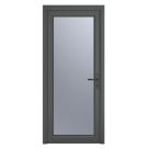 Crystal  Fully Glazed 1-Obscure Light Left-Handed Anthracite Grey uPVC Back Door 2090mm x 840mm