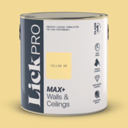 LickPro Max+ 2.5Ltr Yellow 08 Matt Emulsion  Paint