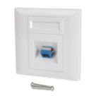 Labgear  1-Gang Fibre Socket White with Colour-Matched Inserts