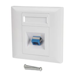 Labgear  1-Gang Fibre Socket White with Colour-Matched Inserts