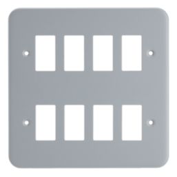 Contactum  8-Module Grid Metal Clad Faceplate