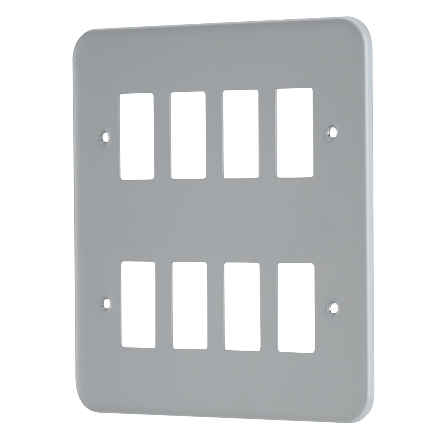 Contactum 8-Module Grid Metal Clad Faceplate (849RK)
