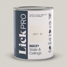 LickPro Max+ 1Ltr Grey 02 Matt Emulsion  Paint