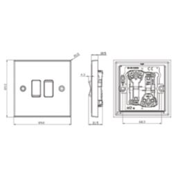 Knightsbridge  10AX 2-Gang 2-Way Light Switch  Antique Brass