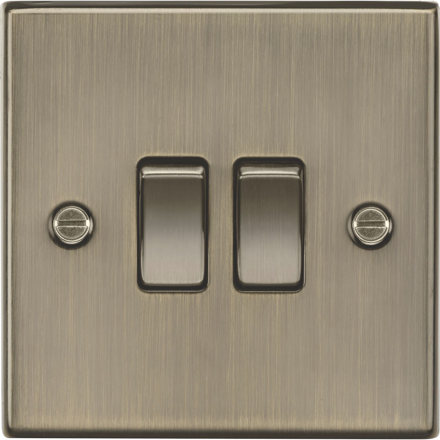 Knightsbridge 10AX 2-Gang 2-Way Light Switch Antique Brass (849TY)