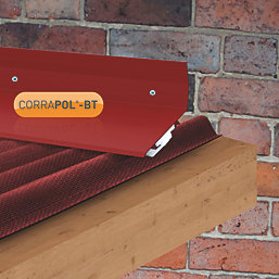 Corrapol-BT Rock n Lock Aluminium Wall Top Flashing Red 165 x 90mm x 6m