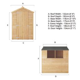 Mercia Value 4' x 6' (Nominal) Apex Overlap Timber Shed