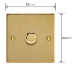 Varilight V-Pro 1-Gang 2-Way LED Dimmer Switch  Polished Brass with Colour-Matched Inserts