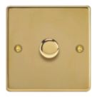 Varilight V-Pro 1-Gang 2-Way LED Dimmer Switch  Polished Brass with Colour-Matched Inserts