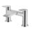 Wye Chrome 128mm Deck Mounted Lever 2 Tap Holes Bath Mixer Tap
