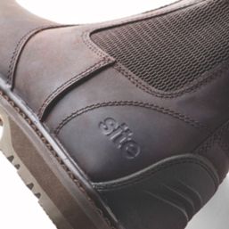 Site Prairie Size 12  Brown Water-Resistant Steel Toe Cap Safety Dealer Boots