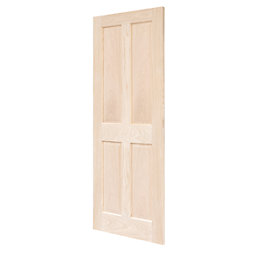 Unfinished Oak Wooden 4-Panel Internal Victorian-Style Door 1981mm x 610mm