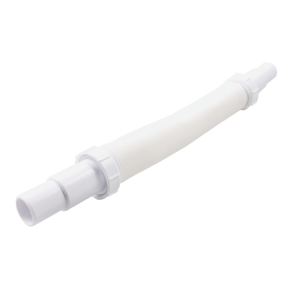 Flomasta Push-Fit Flexible Waste Pipe White 40mm x 500 - 1420mm - Screwfix