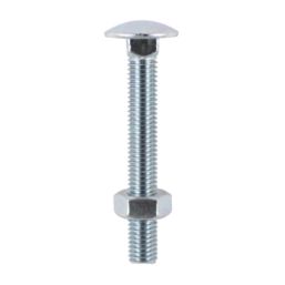 Timco Carriage Bolts Carbon Steel Zinc-Plated M8 x 50mm 100 Pack