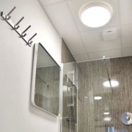 Robus Golf Indoor & Outdoor Maintained or Non-Maintained Emergency Round LED Bulkhead with Battery Backup White 12.1W 830 / 910 / 900lm