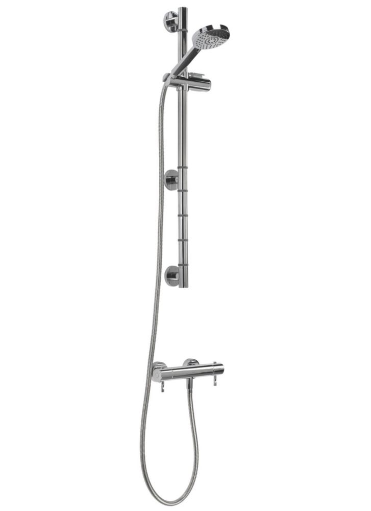 Croydex Metlex Inclusive Thermostatic Shower Set 120mm Chrome