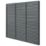 Forest  Single-Slatted  Garden Fence Panel Anthracite Grey 6' x 6' Pack of 5