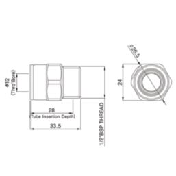 Flomasta  Brass Push-Fit Adapting Male Pipe Fitting Adaptor 15mm x 1/2"