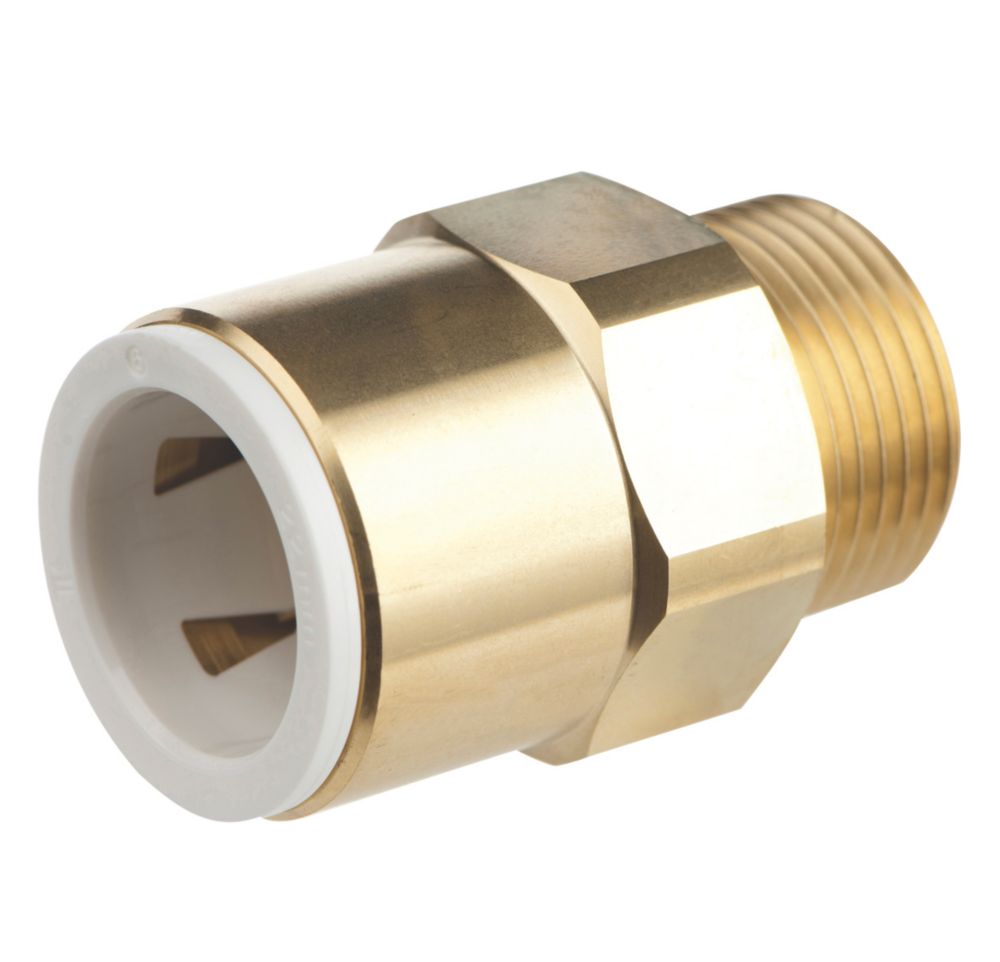 Flomasta Twistloc Brass PushFit Adapting Male Pipe Fitting Adaptor