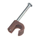 Vimark Brown Round Coaxial Cable Clips 5-7mm 100 Pack