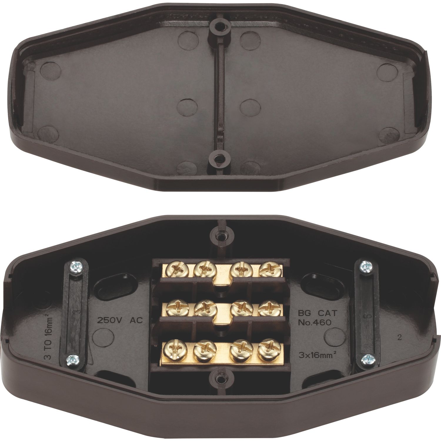 British General 60A Heavy Duty Junction Box 160 x 80 x 37mm Brown (850XF)