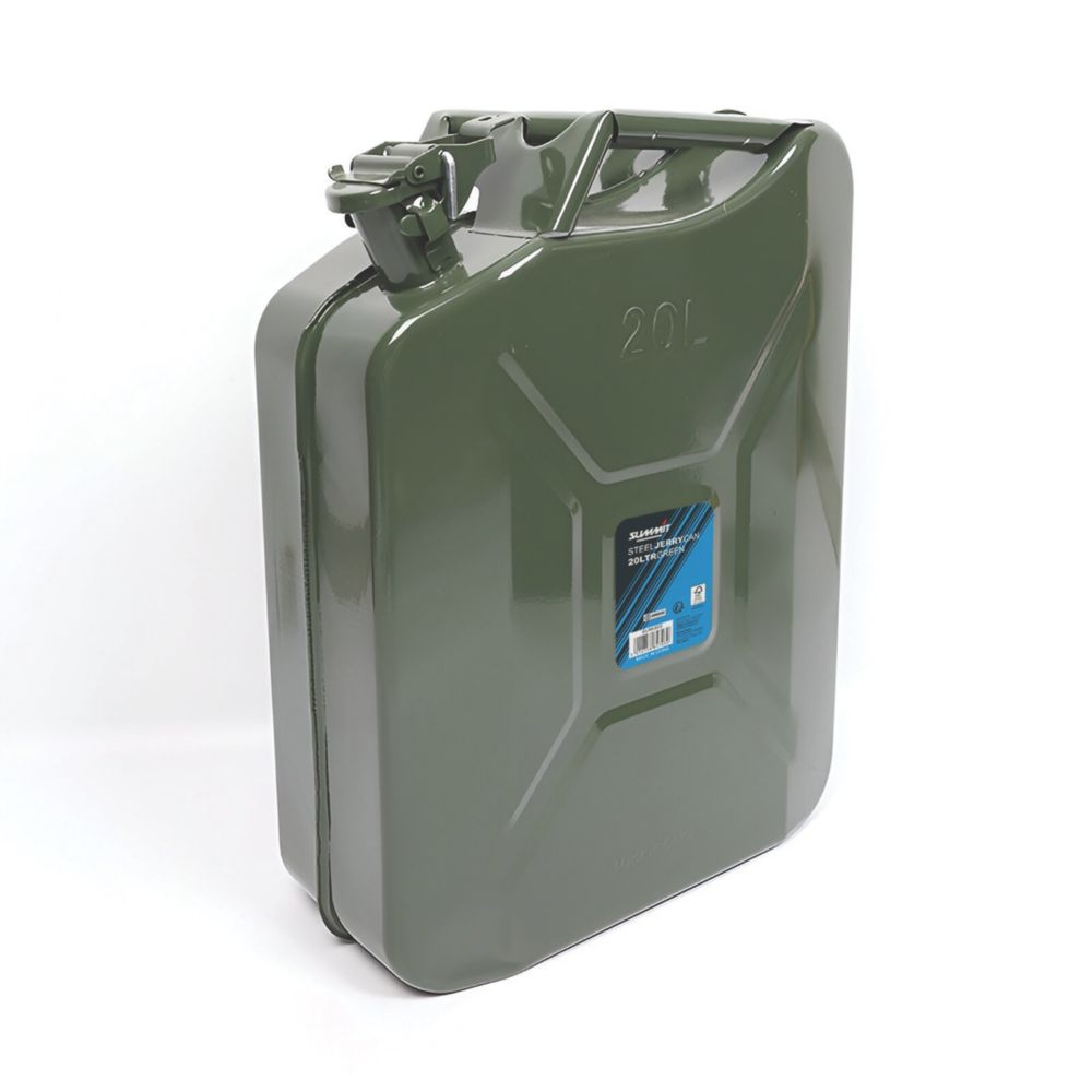 Summit Steel Jerry Can Green 20Ltr - Screwfix