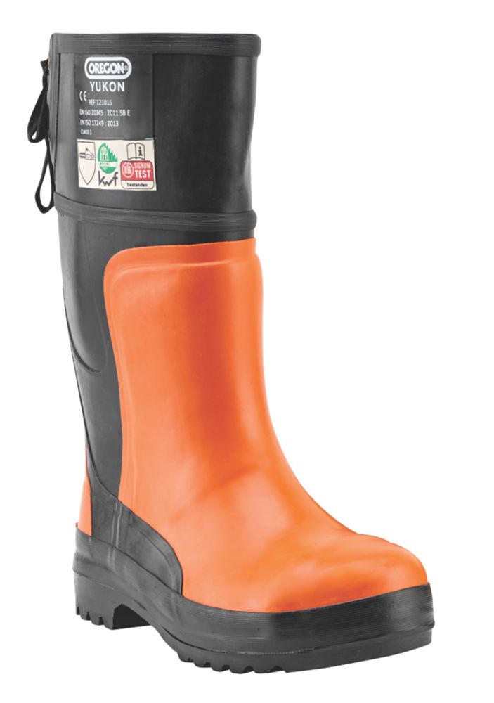 Oregon Yukon Safety Chainsaw Wellies Orange/Black Size 12 - Screwfix