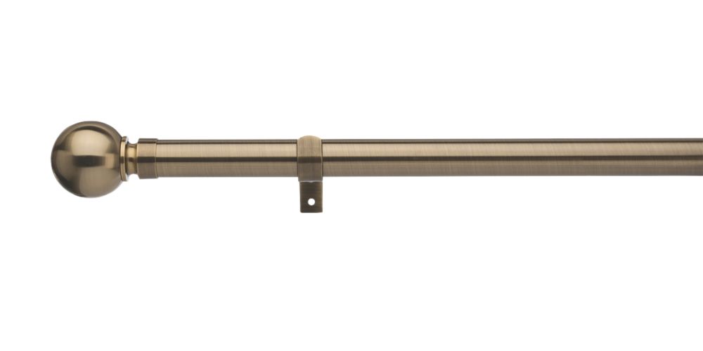 Universal Metal Eyelet Curtain Pole Antique Brass 28mm x 3m Screwfix