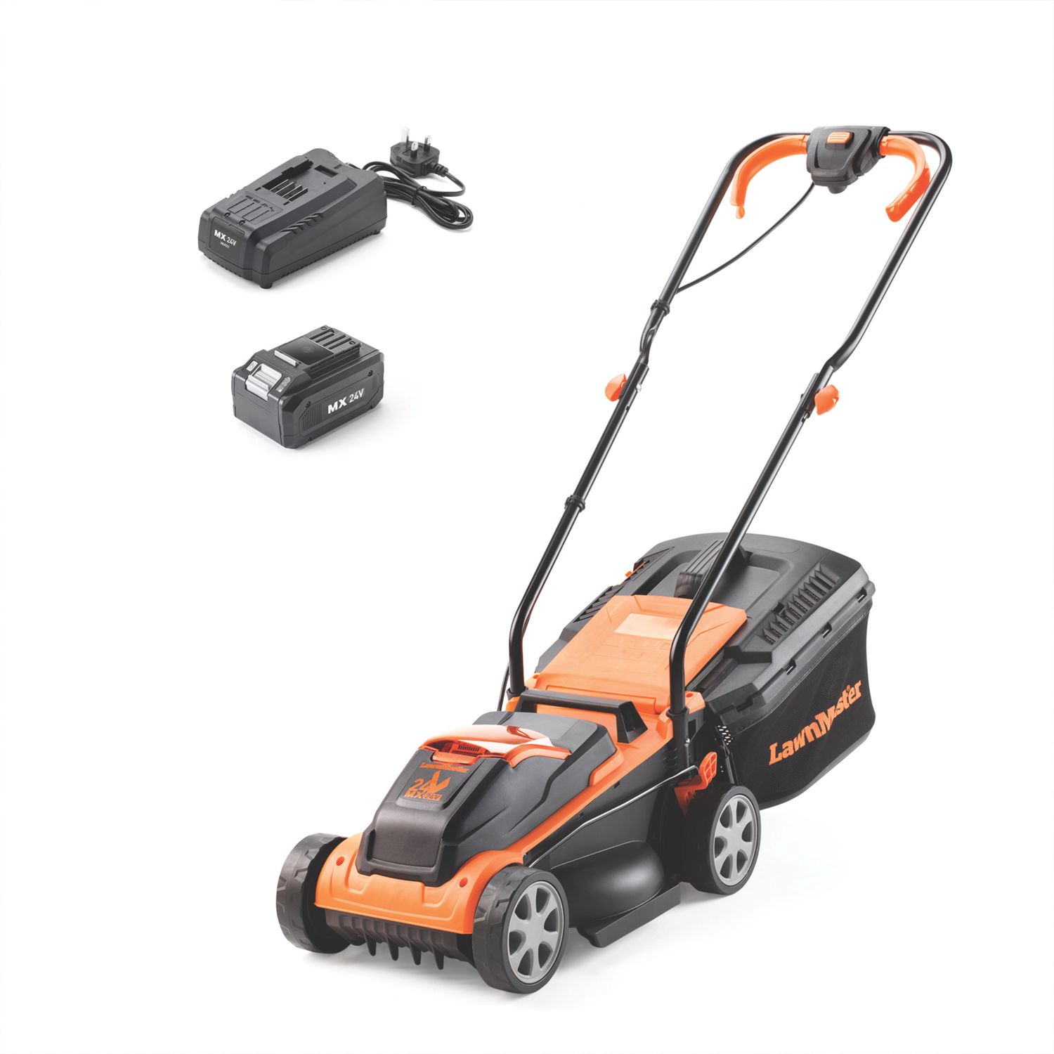LawnMaster CLM2432K-01 24V 1 x 4.0Ah Lithium MX Brushless Cordless 32cm Rotary Lawn Mower (851CU)