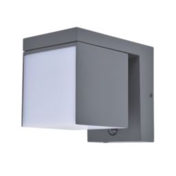 Lutec Prima Outdoor LED Solar Hybrid Wall Light With PIR Sensor Dark Grey 400lm