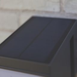 Lutec Prima Outdoor LED Solar Hybrid Wall Light With PIR Sensor Dark Grey 400lm