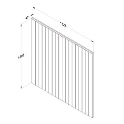 Forest Vertical Board Closeboard  Garden Fencing Panel Dark Brown 6' x 5' 6" Pack of 3