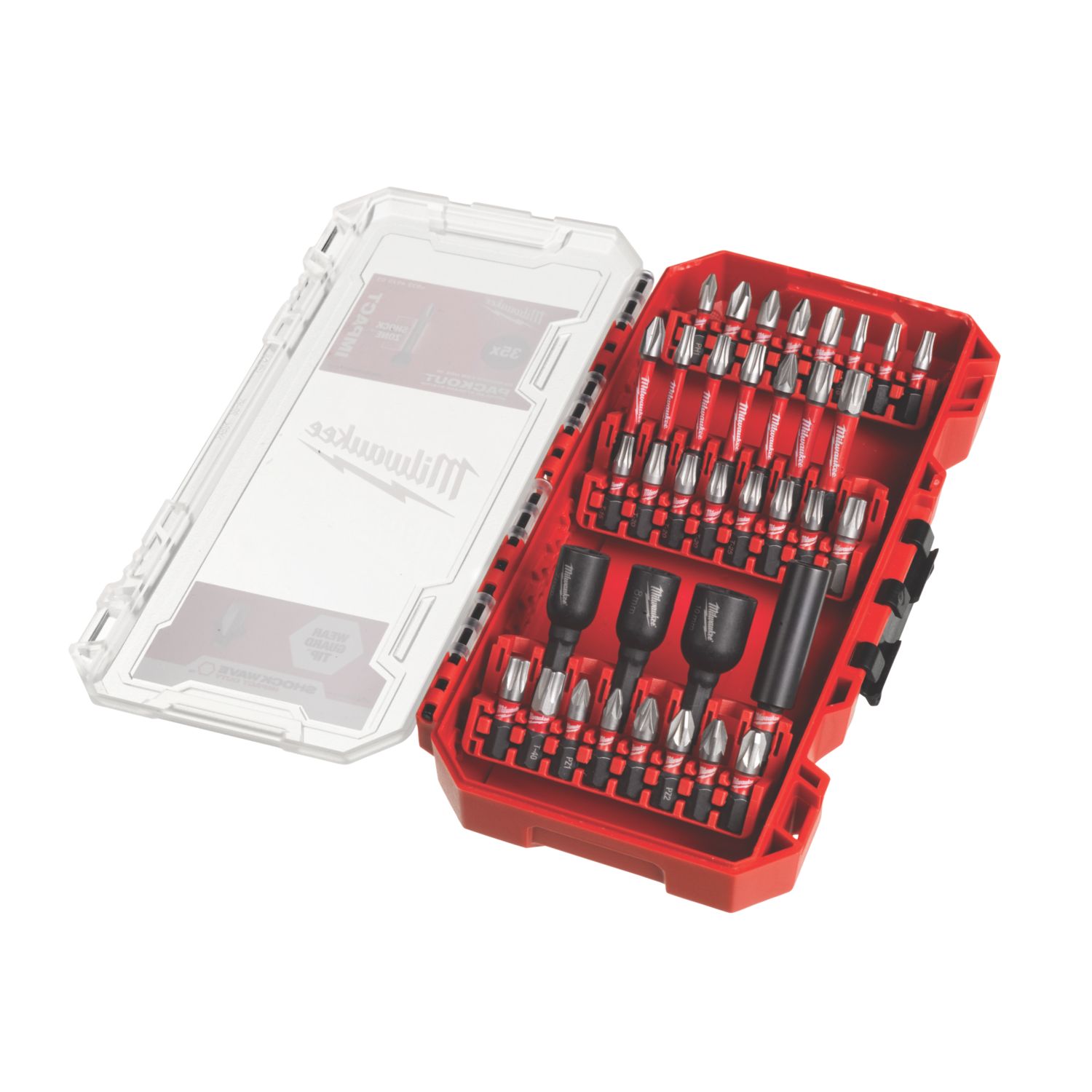 Milwaukee SHOCKWAVE 1/4" Hex Shank Mixed Impact Duty Bit Set 35 Pieces (851GE)