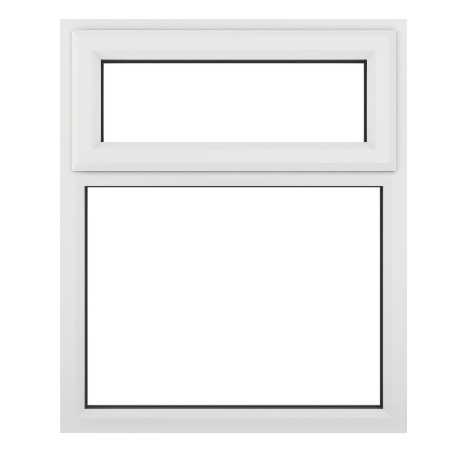 Crystal Top Opening Clear Double-Glazed Casement White uPVC Window 905mm x 965mm (851JK)