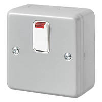 MK Metalclad Plus 20A 1-Gang DP Metal Clad Control Switch with Neon with White Inserts