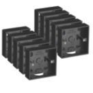 D-Line  1-Gang Surface Pattress Black Back Boxes 28mm 10 Pack
