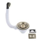 McAlpine 1 Bowl Brushed Brass 115mm Sink Strainer Waste with Overflow