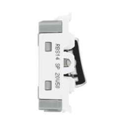British General Nexus Metal Grid 20A 1-Way Grid Retractive Switch Module 'Press' Brushed Steel