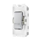 British General Nexus Metal Grid 20A 1-Way Grid Retractive Switch Module 'Press' Brushed Steel