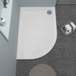 ETAL Pearlstone Matrix Offset Quadrant Shower Tray Left-Handed White 1200mm x 800mm x 40mm