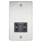 Knightsbridge  2-Gang Dual Voltage Shaver Socket 115 V / 230V Polished Chrome with Black Inserts