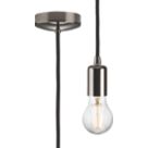 Knightsbridge  Contemporary Long Pendant Black Nickel