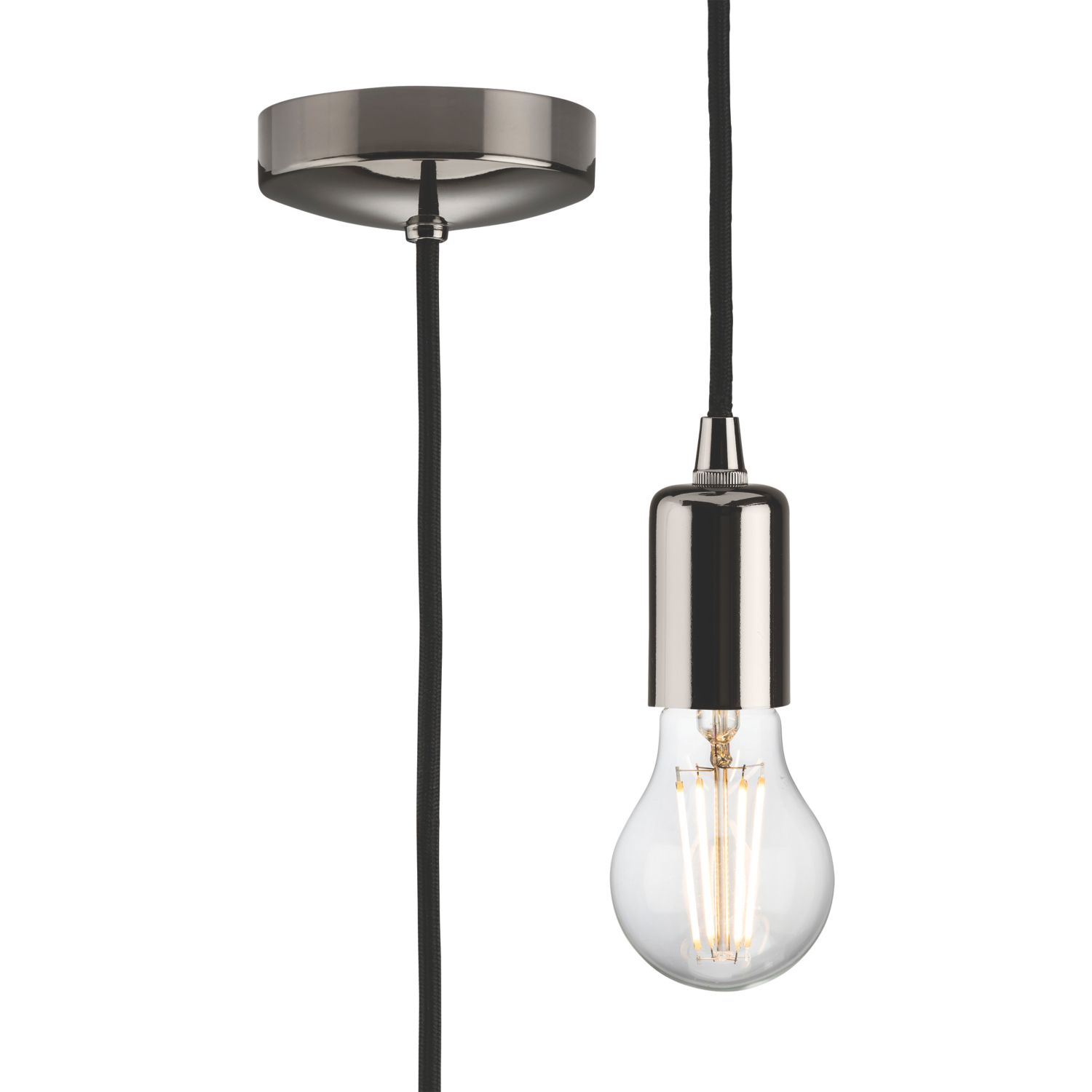 Knightsbridge Contemporary Long Pendant Black Nickel (851VF)