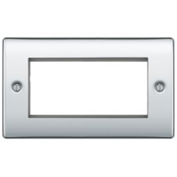 British General Nexus Metal 4-Module Modular Faceplate Polished Chrome