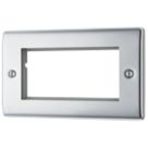 British General Nexus Metal 4-Module Modular Faceplate Polished Chrome
